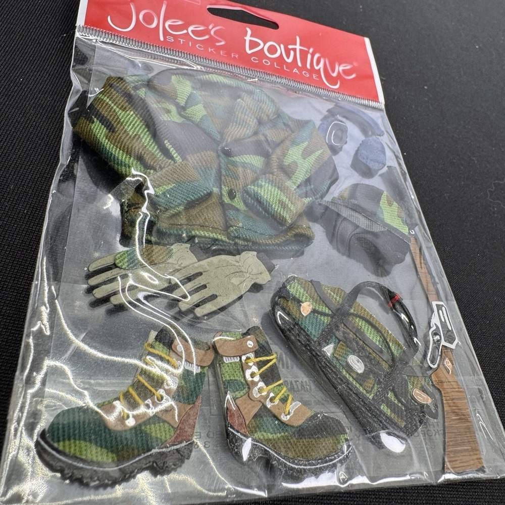Jolee's Scrapbooking Dimensional  Stickers ARMY FATIGUES jacket Boots pack NEW
